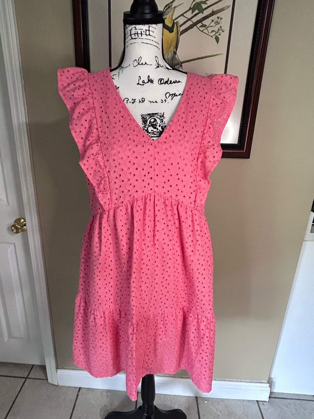 5/$15 Coral Dress Ladies Large Time and Tru 12/14